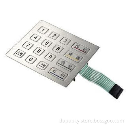 Rectangle Waterproof Metal pinpad for outdoor device with i